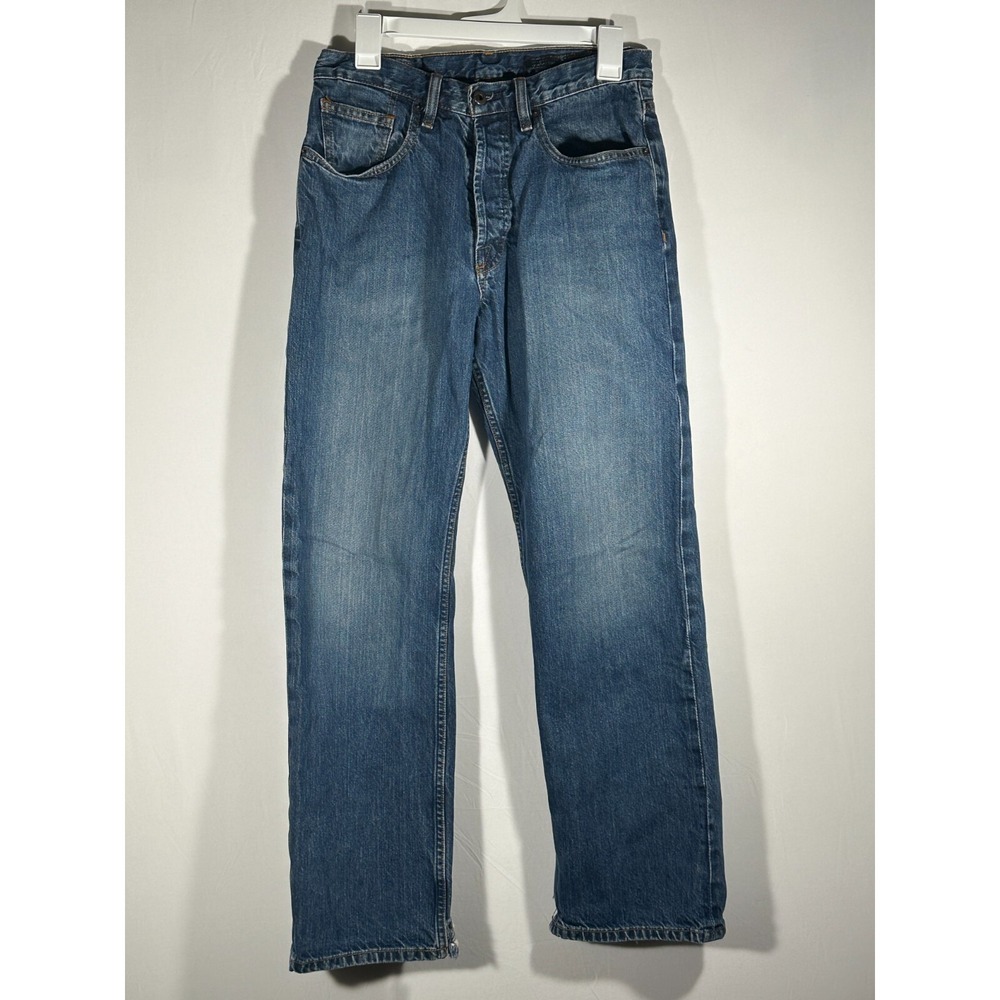 Volcom Jeans Men 30x30 Blue Denim Stone Boardwear Black Bart Button Fly